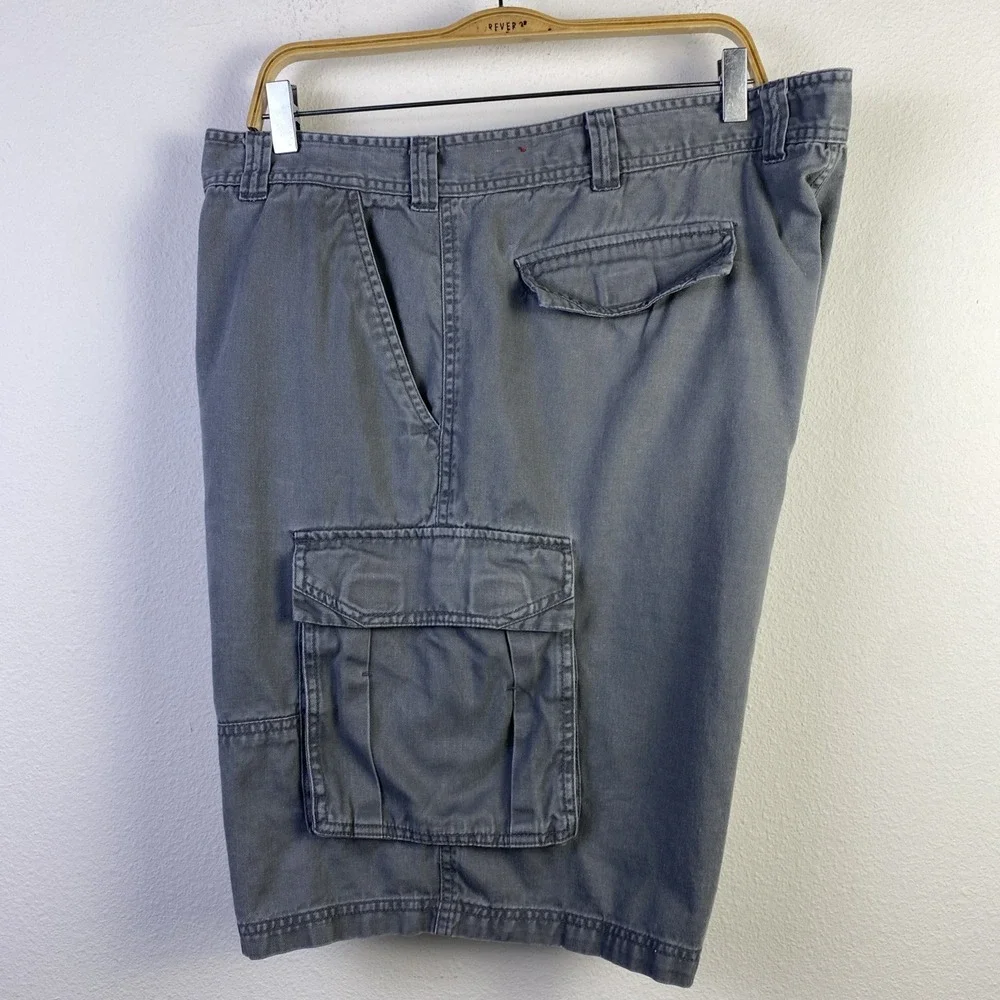 626 Blue Cargo Shorts Men Gray 44 Rugged Hiking Loose Baggy Street Grunge